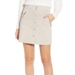 🚨FINAL SALE🚨 BLANK NYC Creamish Tan Genuine Suede Leather Mini Skirt